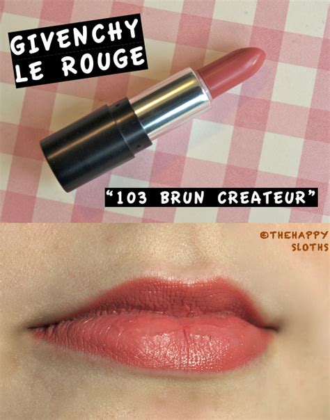 givenchy 103 brun|Givenchy Brun Createur (103) Le Rouge Review & Swatches.